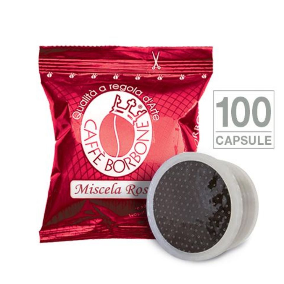 Immagine di 100 cialde Capsule caffè Borbone miscela ROSSA compatibili Espresso Point