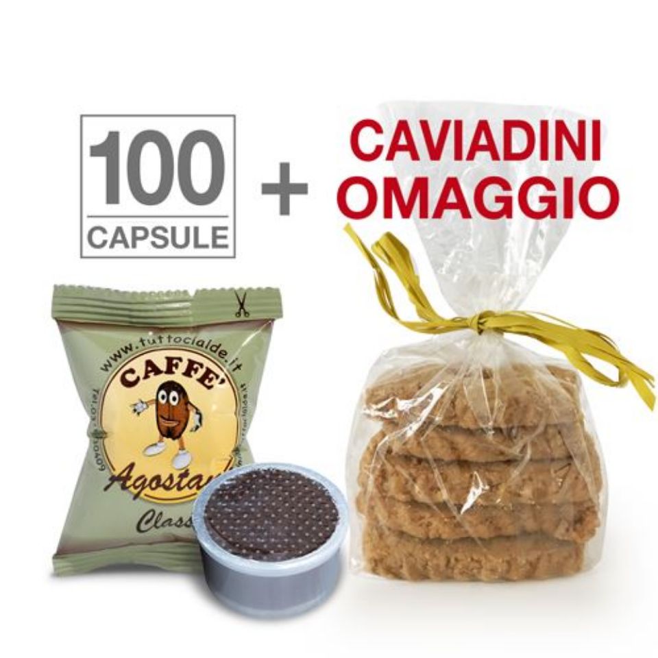 Immagine di 100 Cialde Agostani CLASSIC Compatibili Lavazza Espresso Point + Caviadini in Omaggio