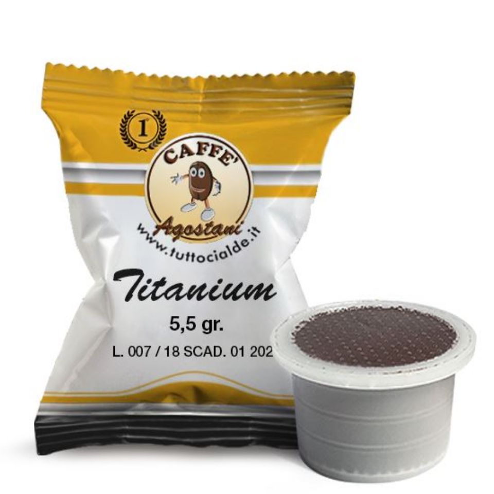 Immagine di 50 capsule caffè Agostani Primo Titanium compatibili Uno System Indesit e Maranello