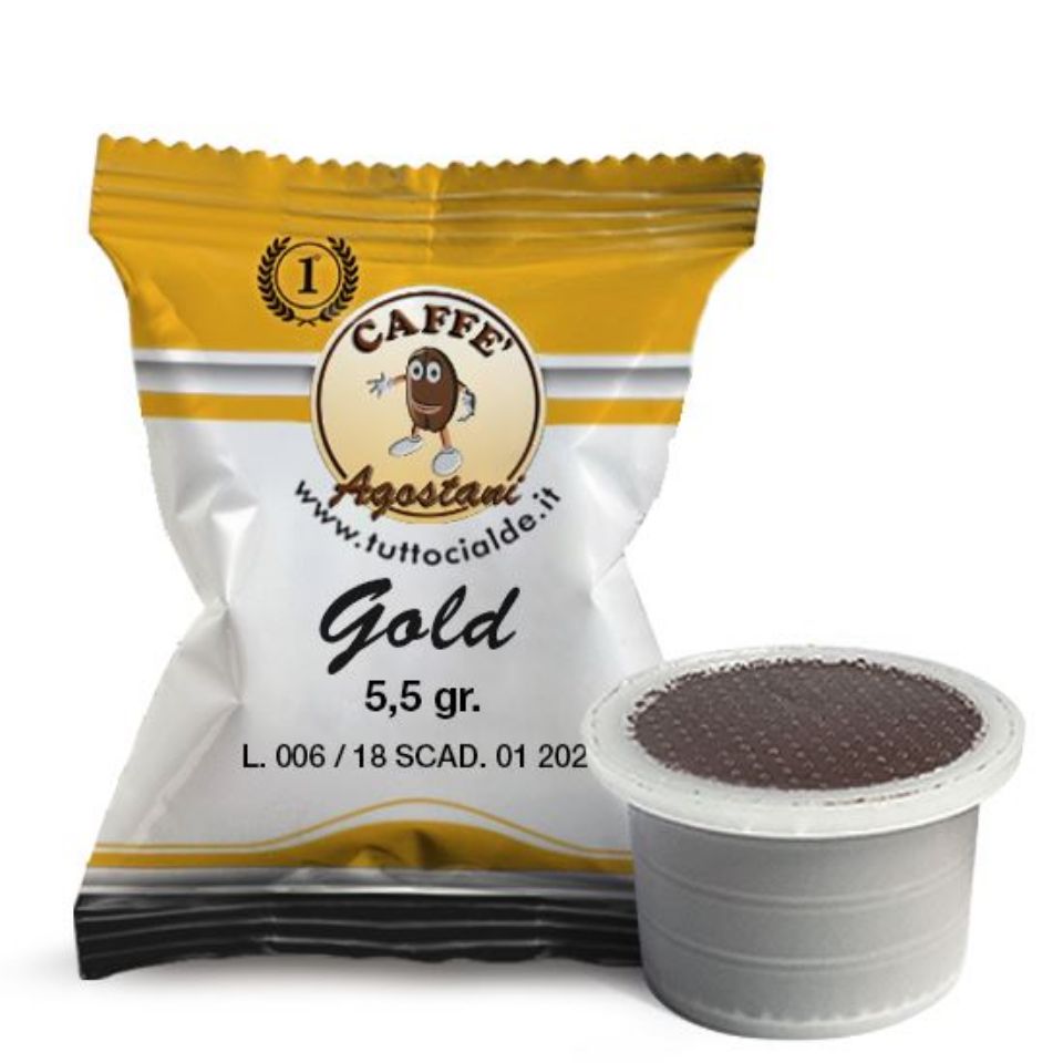 Immagine di 50 capsule caffè Agostani Primo Gold compatibili Uno System Indesit e Maranello