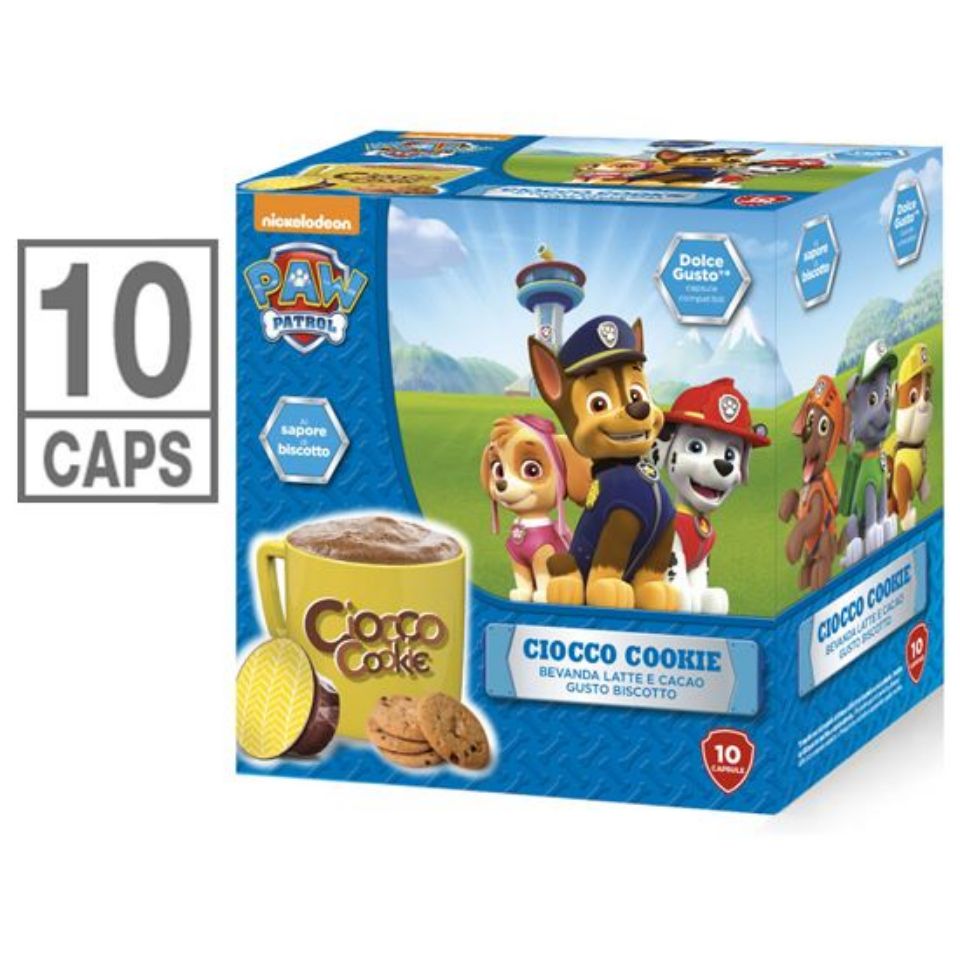 Immagine di 10 Capsule PAW PATROL Ciocco Cookie Compatibili Nescafé Dolce Gusto con Spedizione Gratis