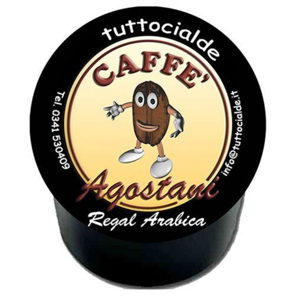 Immagine di 100 Capsule caffè Agostani Regal Arabica compatibile macchine Lavazza BLUE e Lavazza In Black