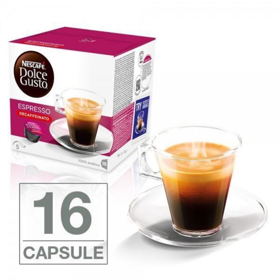 16 capsule Nescafé Dolce Gusto Espresso Decaffeinato