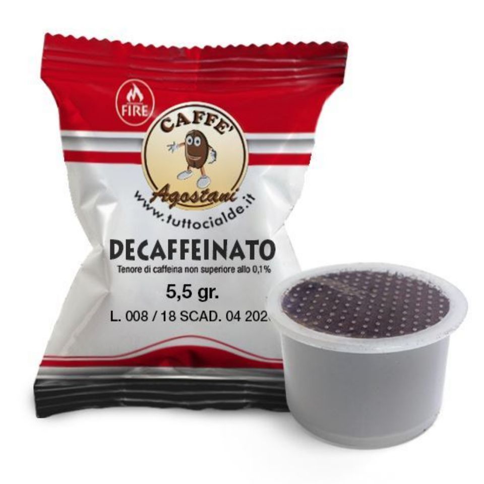 Immagine di 50 capsule caffè Agostani Fire DECAFFEINATO compatibili LUI, Espressitaliani e Italico