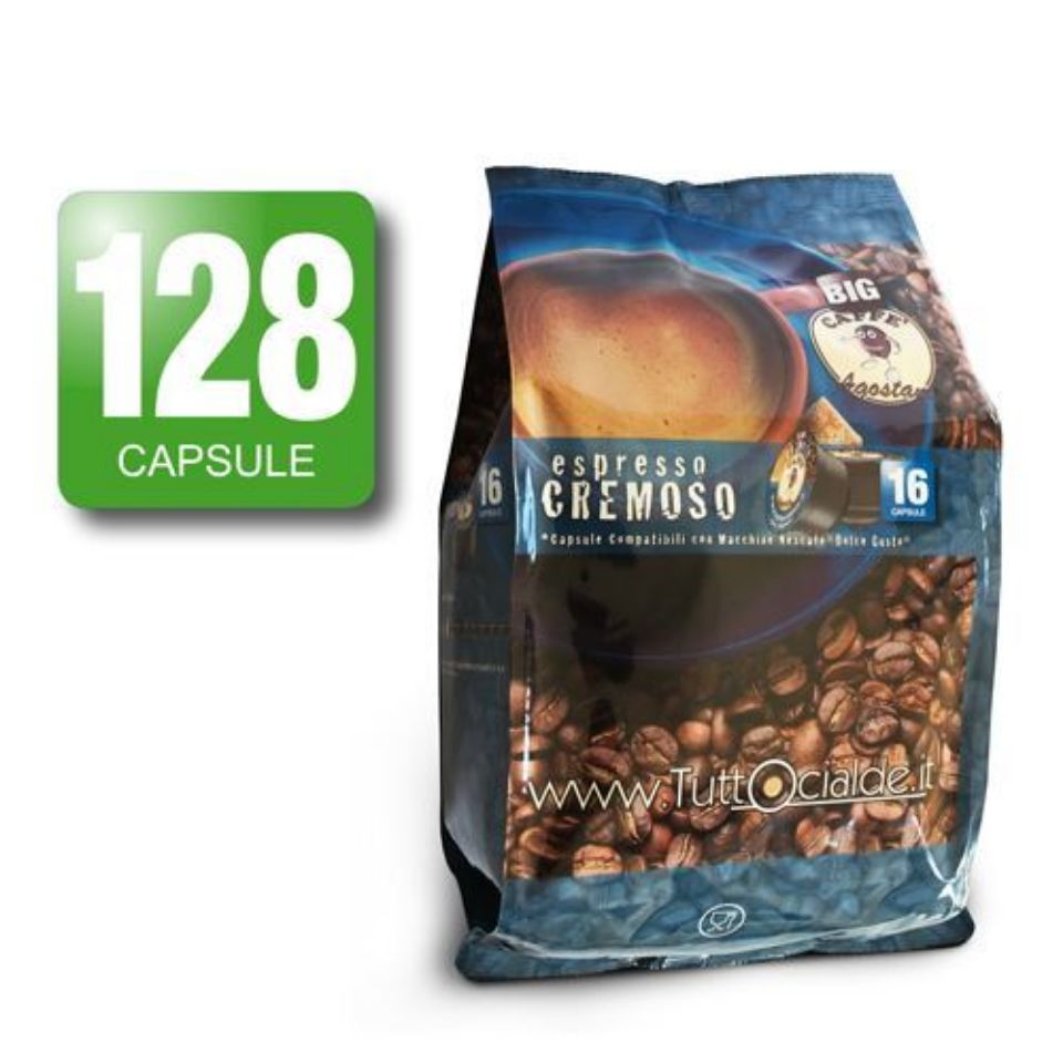 Immagine di 128 Capsule caffè Agostani BIG Espresso Cremoso compatibili Nescafé Dolce Gusto