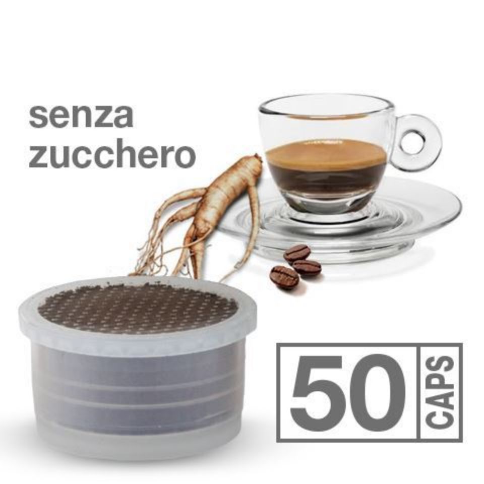 Immagine di 50 Cialde bevanda solubile al gusto di caffè al GINSENG AMARO Compatibili Lavazza Espresso Point