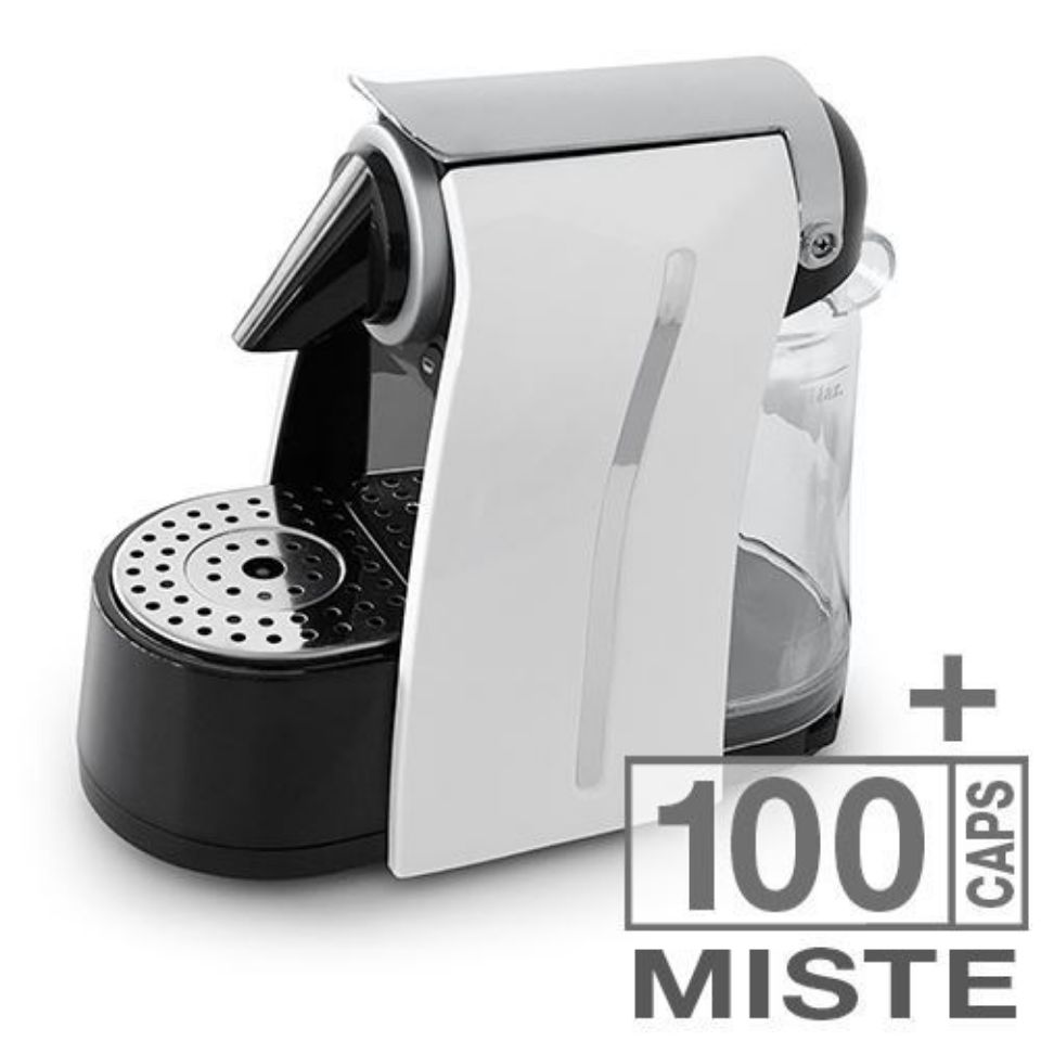 Immagine di Macchina caffè ZOE BIANCA + 100 capsule Agostani Best miste compatibili Nespresso