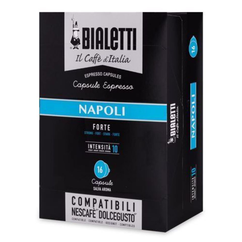 Immagine di 96 Capsule NAPOLI Bialetti Caffè d'Italia compatibili Nescafé Dolce Gusto