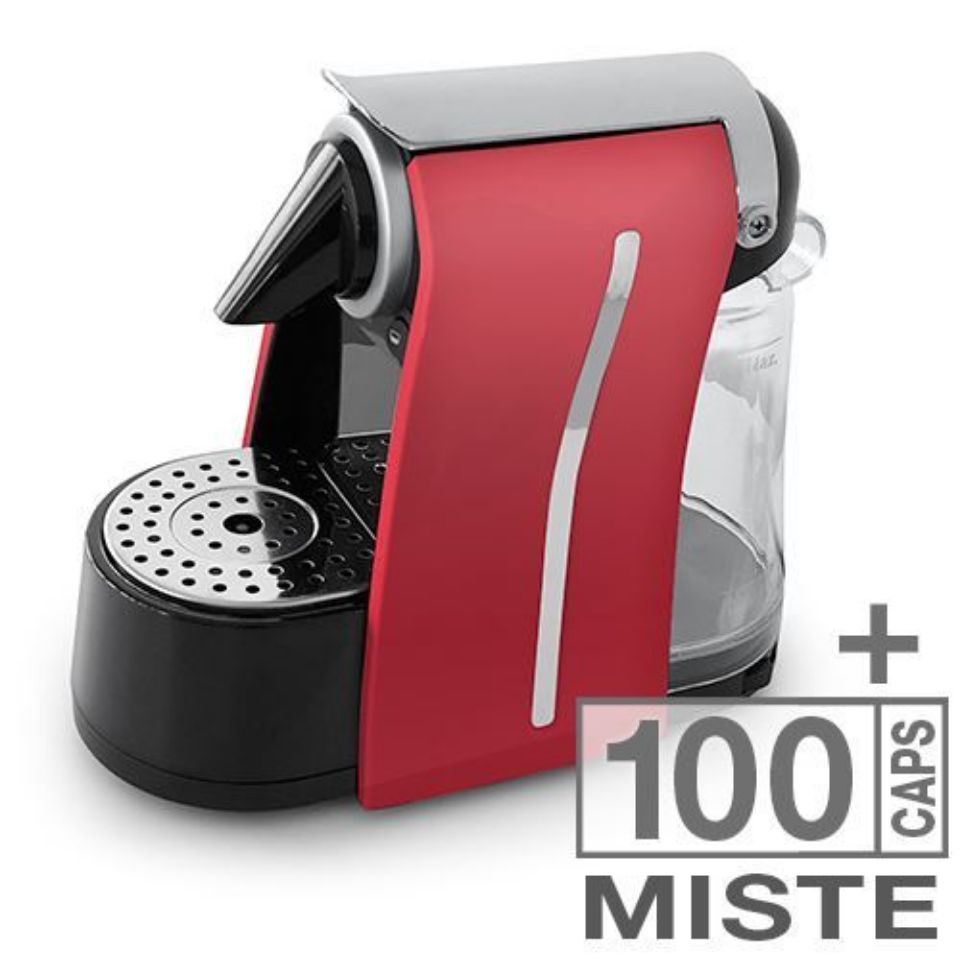 Immagine di Macchina caffè ZOE ROSSA + 100 capsule Agostani Best miste compatibili Nespresso