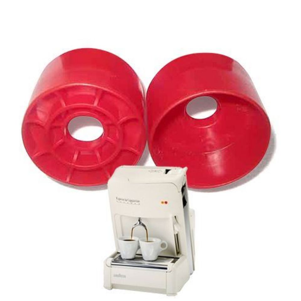 Immagine di 5 Adattatori in plastica per utilizzare cialde monodose Agostani sulla macchina bidose Lavazza Espresso e Cappuccino