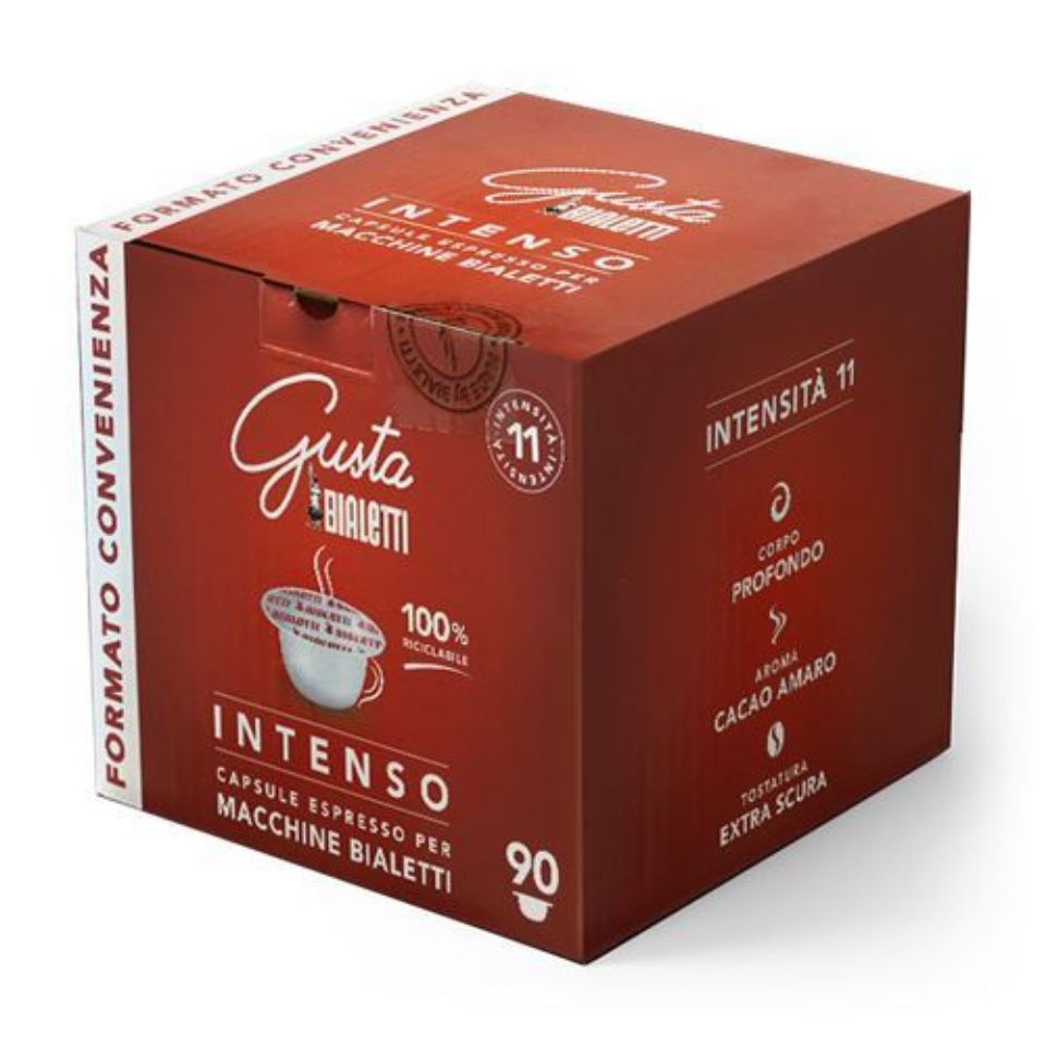 Immagine di 90 Capsule in alluminio caffè GUSTA INTENSO originali Bialetti