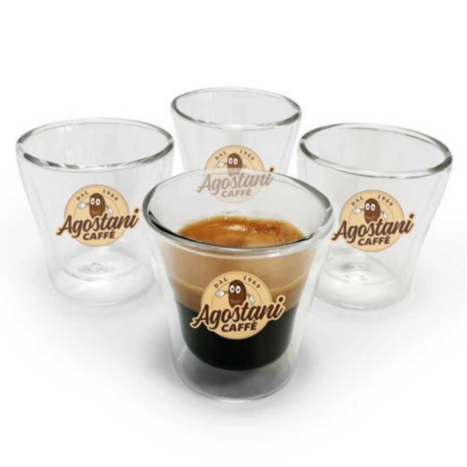 Immagine di 4 Bicchieri Doppio Vetro Caffè Agostani