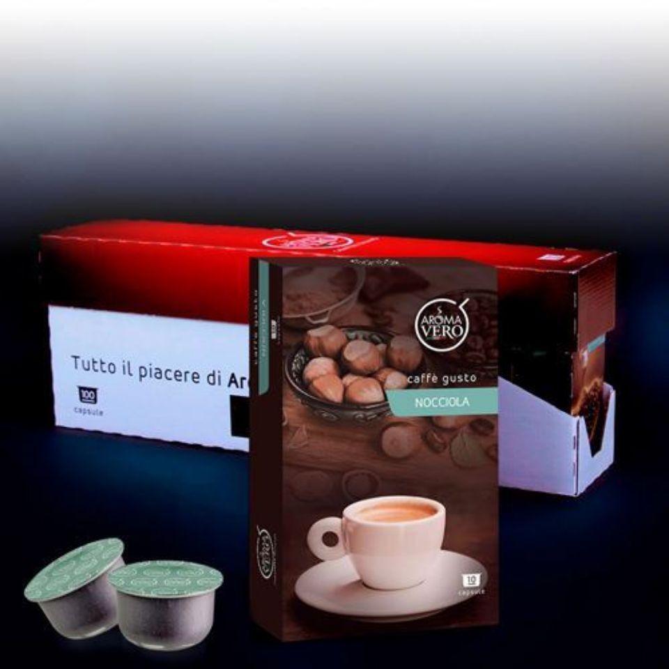 Immagine di 100 capsule caffè GUSTO NOCCIOLA Aroma Vero con Spedizione Gratis