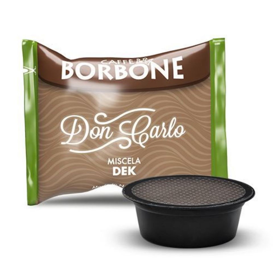 Immagine di 100 Capsule Don Carlo caffè Borbone  miscela VERDE DEK (compatibili Lavazza A Modo Mio)