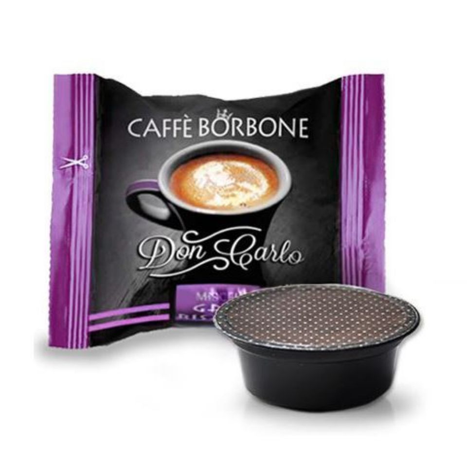 Immagine di 100 Capsule Don Carlo Caffè Borbone miscela GRAN RISERVA compatibili Lavazza A Modo Mio Immagine di 100 Capsule Don Carlo Caffè Borbone miscela GRAN RISERVA compatibili Lavazza A Modo Mio