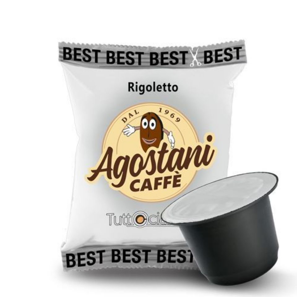 Immagine di 100 capsule Caffè Agostani Best Rigoletto compatibili Nespresso
