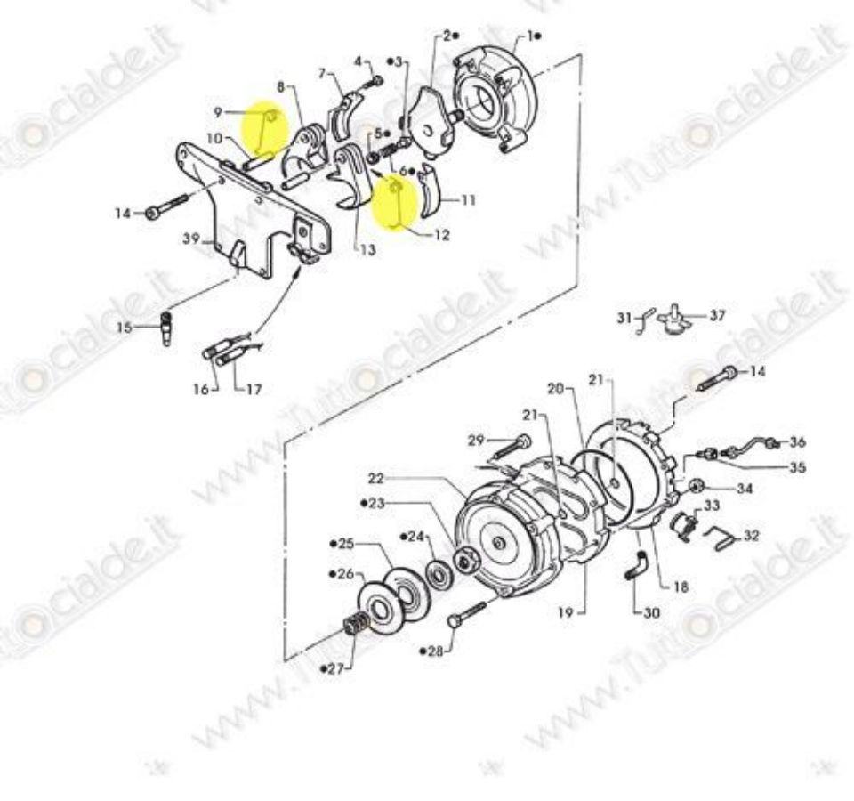 Immagine di Coppia Molle per ganascino sinistro e destro macchina Lavazza EL3200 EL3100 88088 (XE12 e XE11)