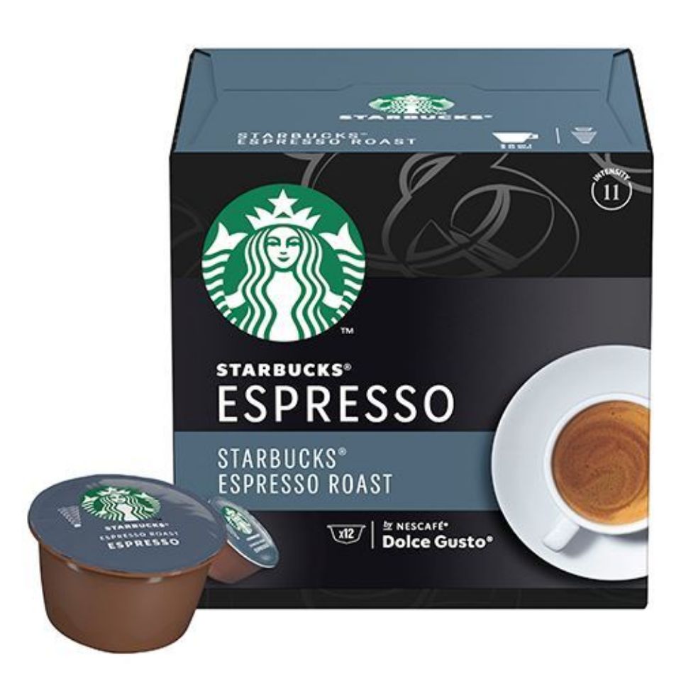 Immagine di 12 capsule STARBUCKS<sup>&reg;</sup>  Espresso Roast by Nescafé<sup>&reg;</sup> Dolce Gusto<sup>&reg;</sup>, per caffè espresso