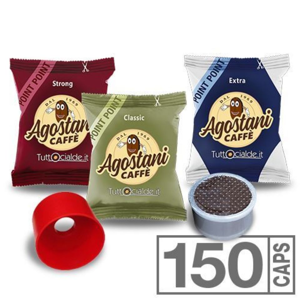 Immagine di OFFERTA: 150 Cialde caffè Agostani miste compatibili Lavazza Espresso Point + Adattatore per ESPRESSO E CAPPUCCINO Spedizione Gratis