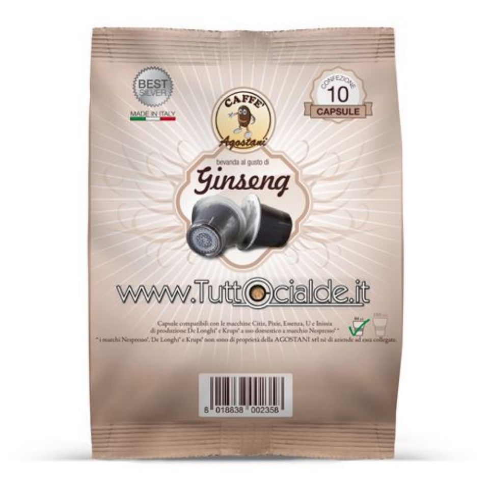 Immagine di OFFERTA LANCIO: 180 capsule Caffè Agostani BEST Ginseng compatibili Nespresso Spedizione Gratuita