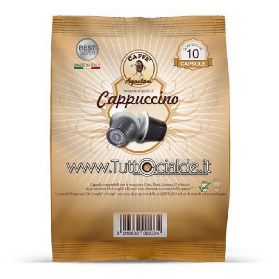 Immagine di OFFERTA LANCIO: 180 capsule Caffè Agostani BEST Cappuccino compatibili Nespresso Spedizione Gratuita