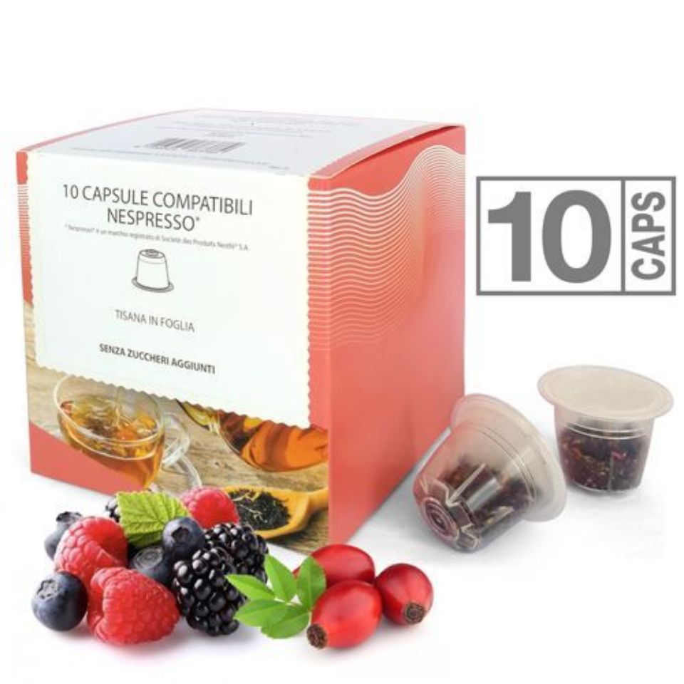 Immagine di 10 capsule Tisana in foglia Frutti di Bosco compatibile Nespresso