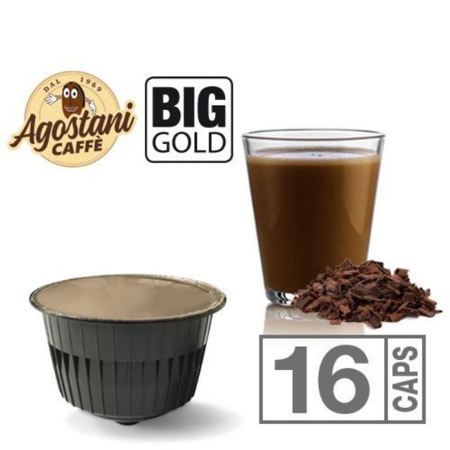 Visualizza i dettagli per 16 Capsule Cioccolato Agostani  BIG GOLD Compatibili Nescafé Dolce Gusto 16 Capsule Cioccolato Agostani  BIG GOLD Compatibili Nescafé Dolce Gusto