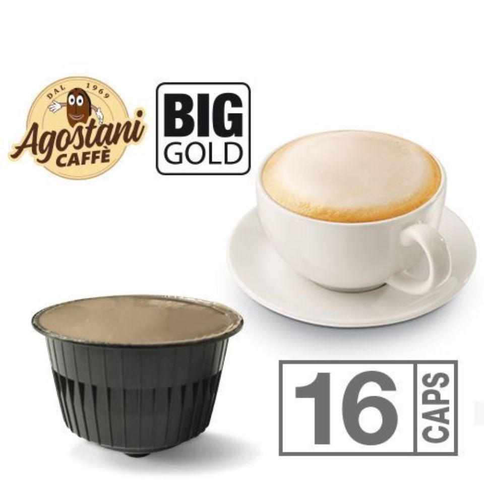 Immagine di 16 Capsule Cappuccino Agostani BIG GOLD Compatibili Nescafé Dolce Gusto