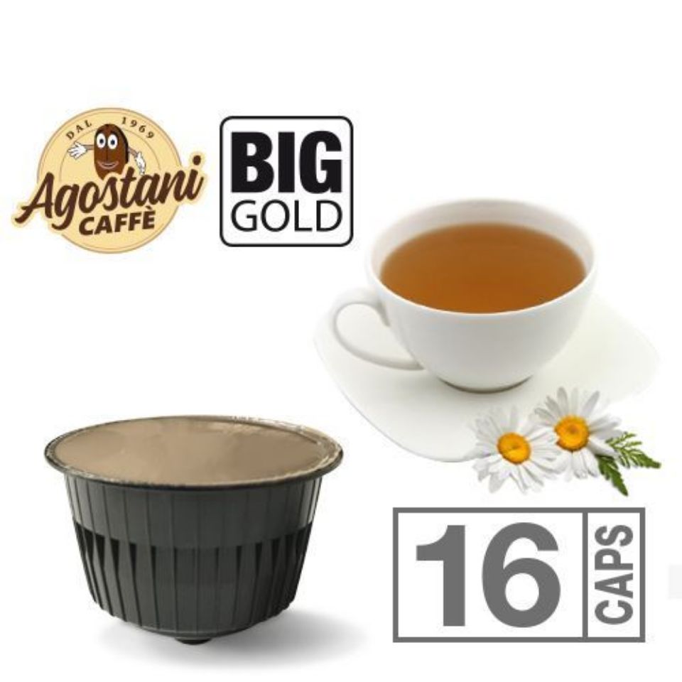 Immagine di 16 Capsule Camomilla Agostani BIG GOLD Compatibili Nescafé Dolce Gusto