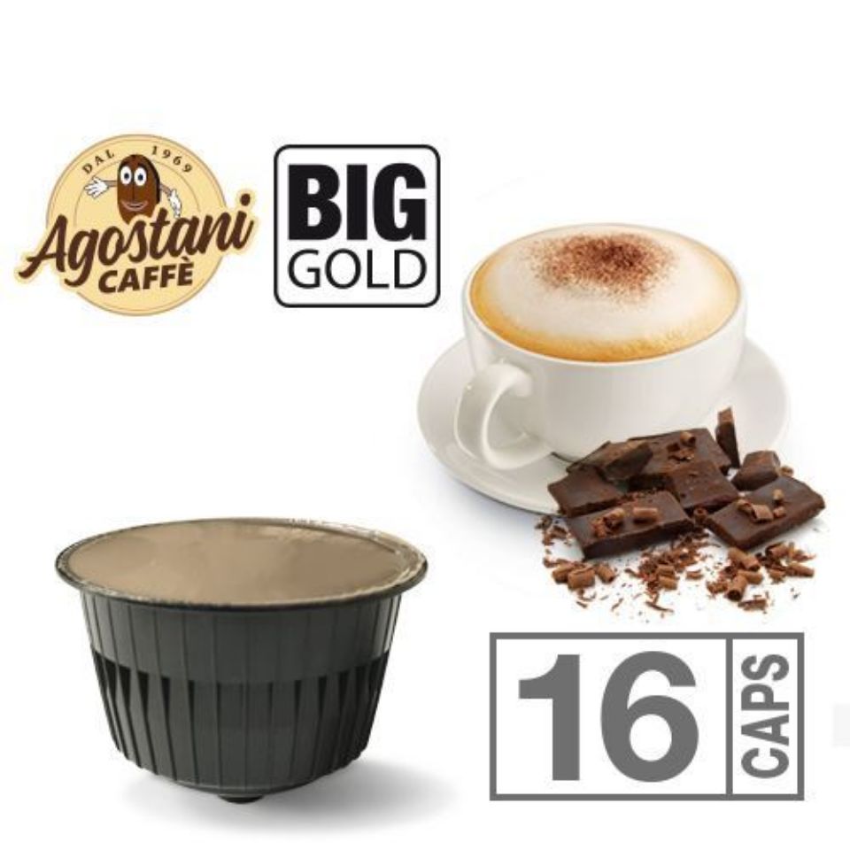 Immagine di 16 Capsule Capciock Agostani BIG GOLD Compatibili Nescafé Dolce Gusto