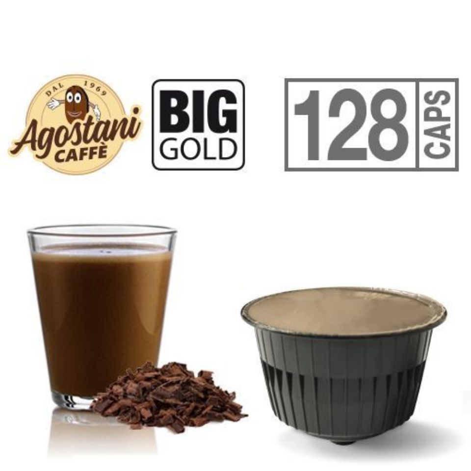 Immagine di 128 Capsule CIOCCOLATO Agostani Big Gold compatibili Nescafé Dolce Gusto con Spedizione Gratuita