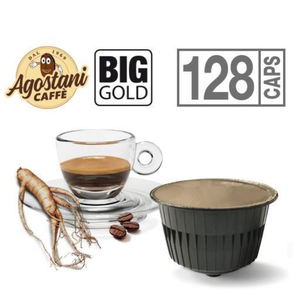 Immagine di 128 Capsule GINSENG Agostani Big Gold compatibili Nescafé Dolce Gusto con Spedizione Gratuita