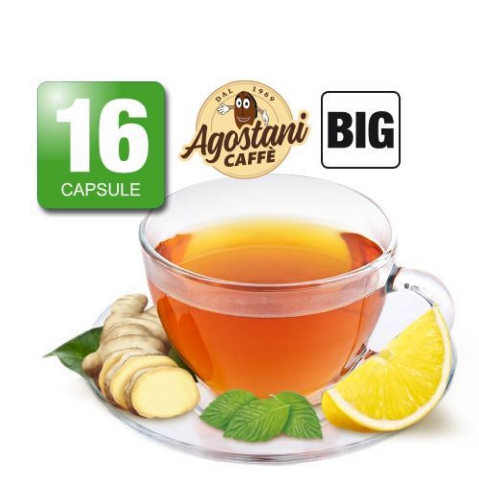 Immagine di 16 Capsule Infuso Zenzero e Limone Agostani Big Compatibili Nescafé Dolce Gusto