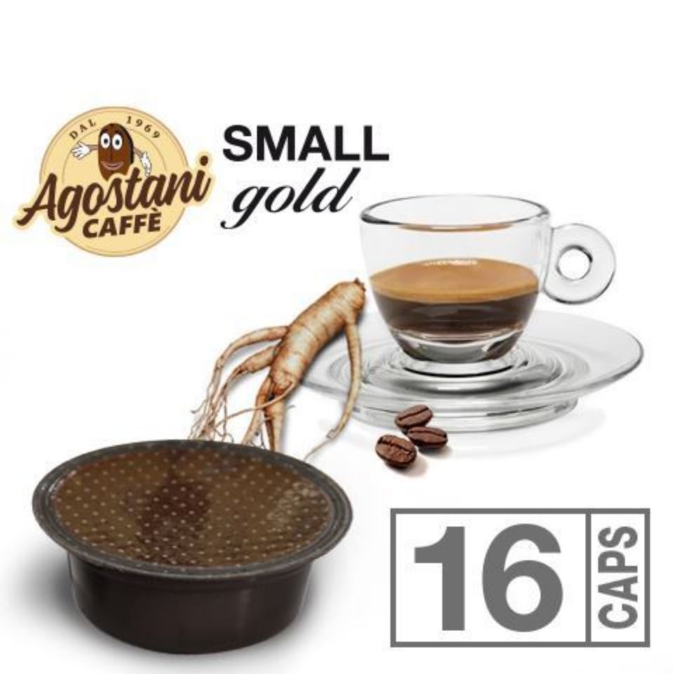 Immagine di 16 capsule Ginseng Agostani SMALL GOLD compatibili Lavazza a Modo Mio