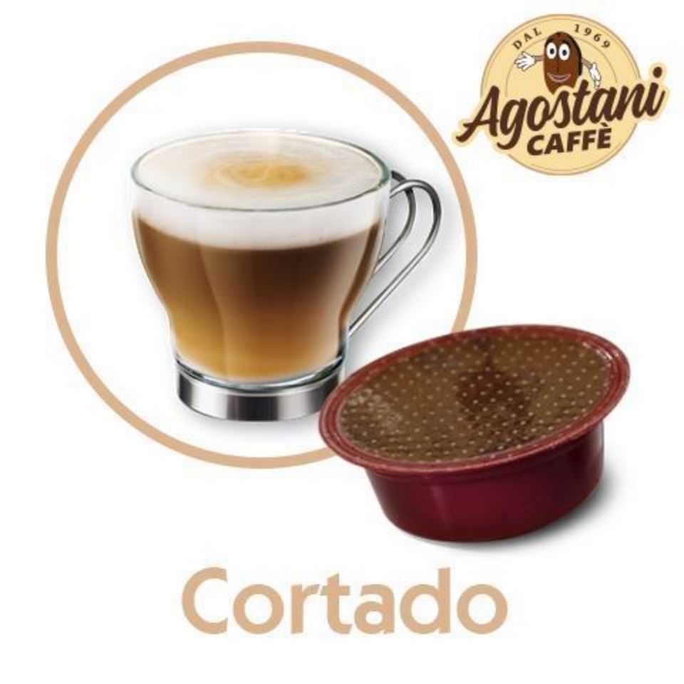 Immagine di 16 capsule Cortado caffè macchiato Agostani SMALL compatibile Lavazza a Modo Mio