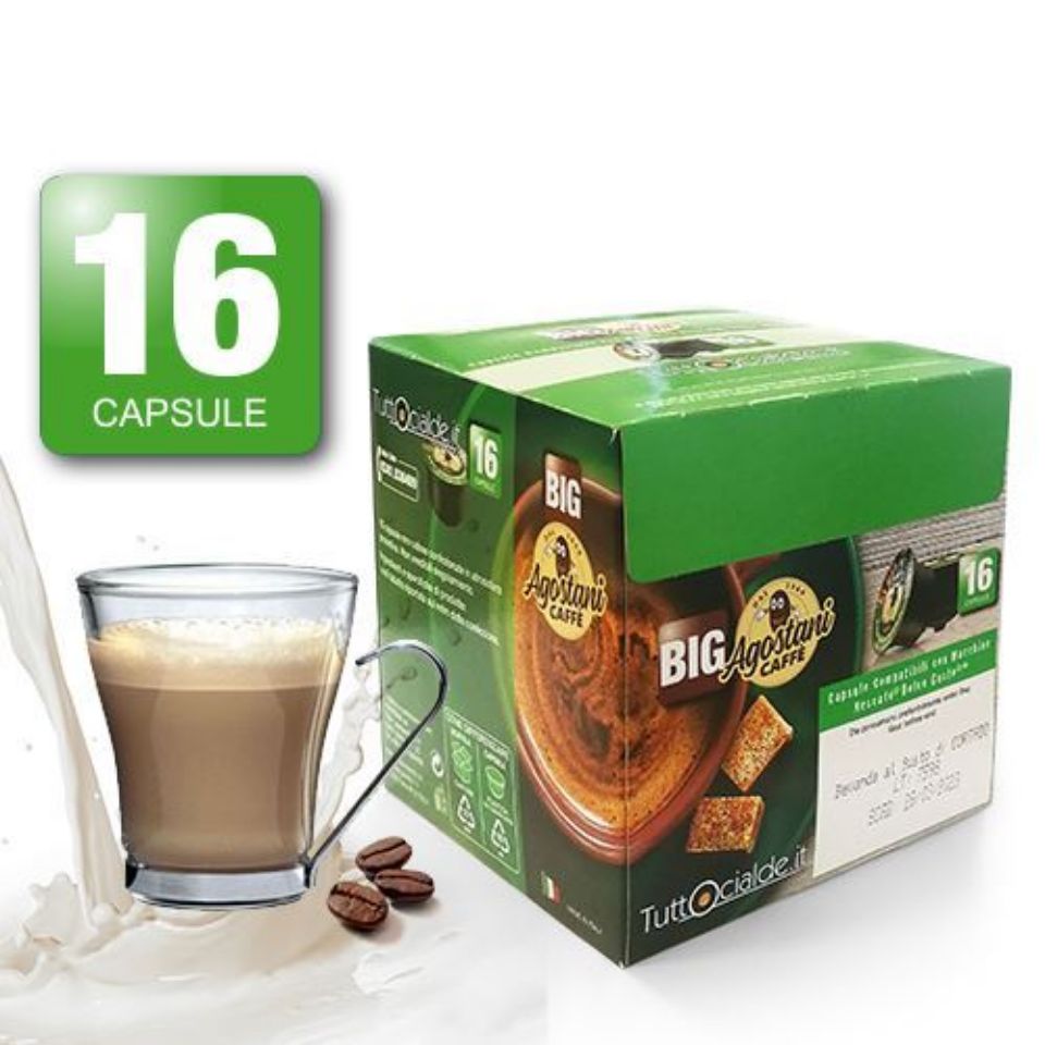 Immagine di 16 Capsule Cappuccino Agostani Big  compatibili Nescafé Dolce Gusto