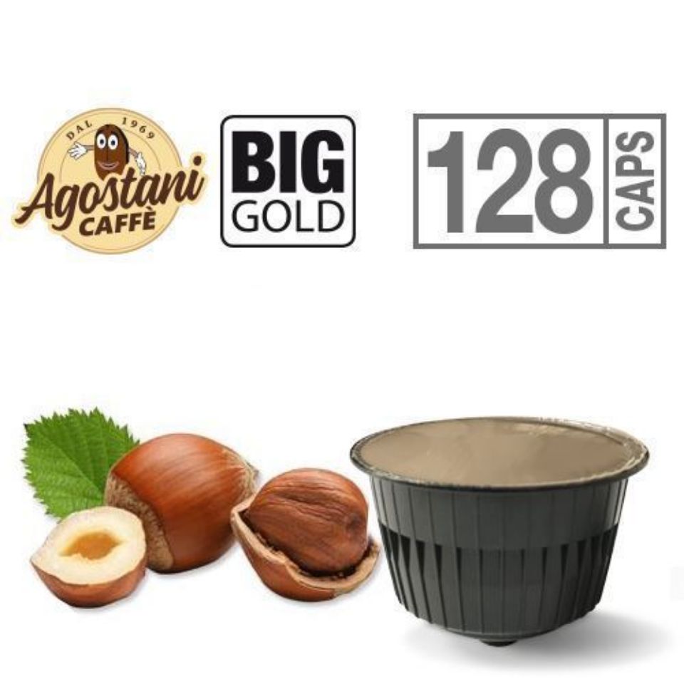 Immagine di 128 Capsule Nocciolino Agostani BIG GOLD Compatibili Nescafé Dolce Gusto