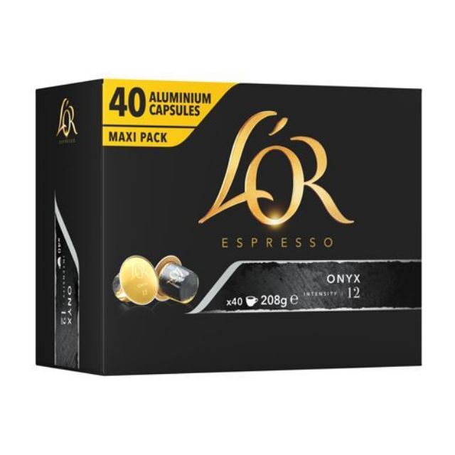 Visualizza i dettagli per 200 Capsule Caffè ONYX L'OR Espresso - Capsule in Alluminio compatibili Nespresso 200 Capsule Caffè ONYX L'OR Espresso - Capsule in Alluminio compatibili Nespresso