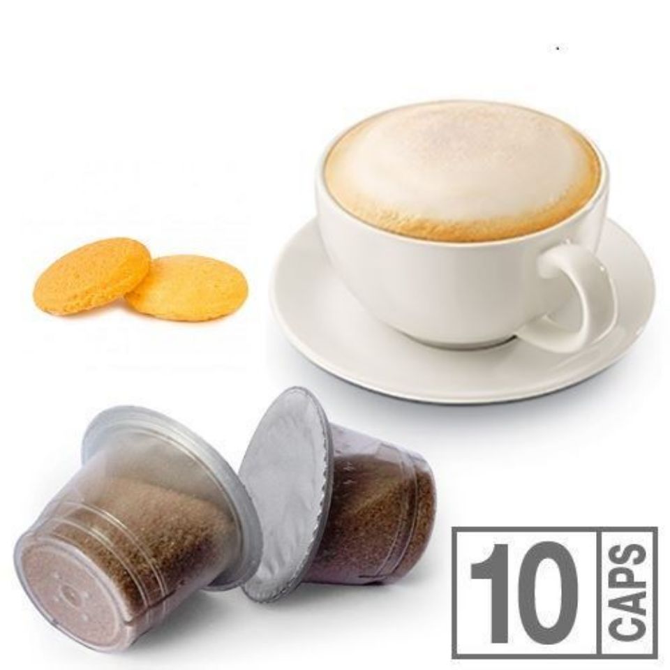 10 capsule Cappuccino al Biscotto compatibile Nespresso