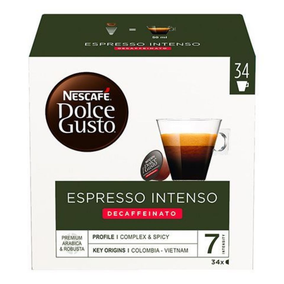 204 capsule Nescafé Dolce Gusto Espresso Intenso DECAFFEINATO con Spedizione Gratuita 204 capsule Nescafé Dolce Gusto Espresso Intenso DECAFFEINATO con Spedizione Gratuita