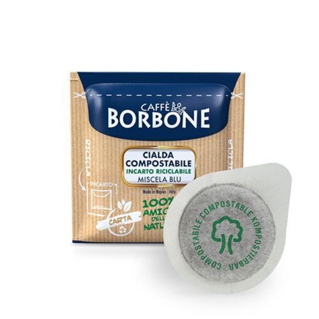 150 Cialde filtrocarta 44 mm ESE caffè Borbone miscela BLU 150 Cialde filtrocarta 44 mm ESE caffè Borbone miscela BLU