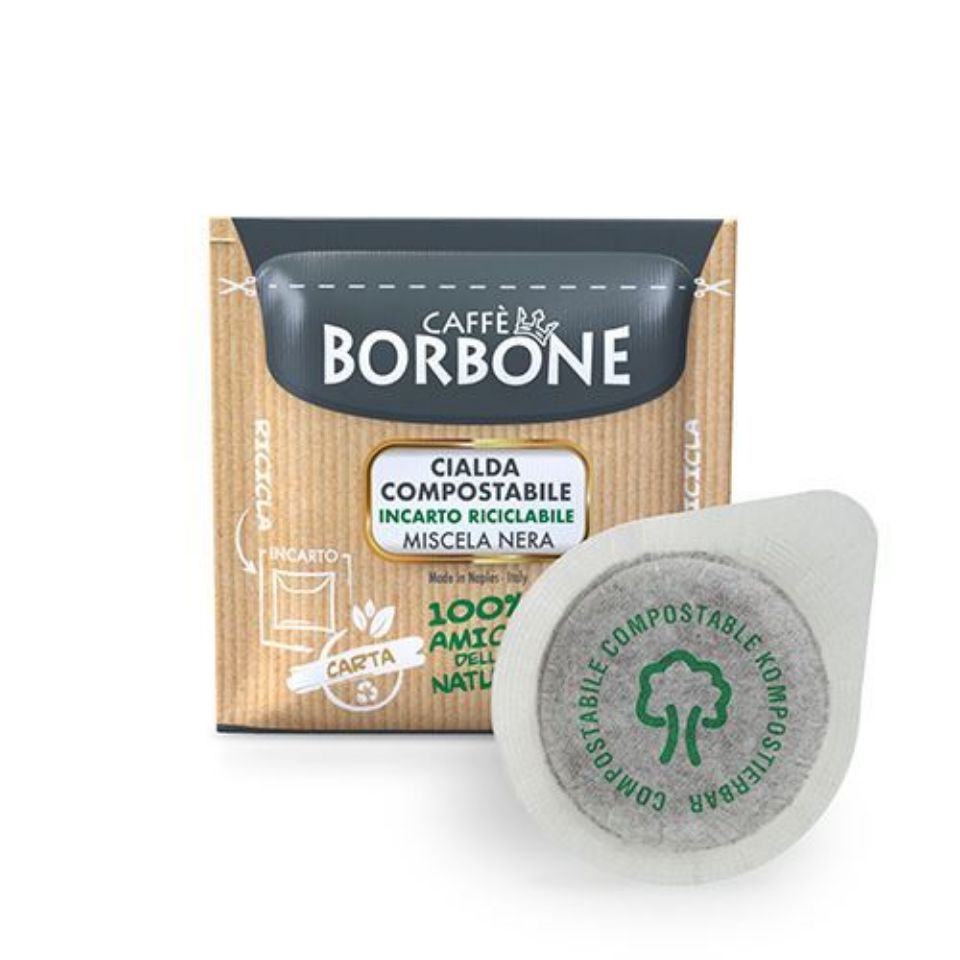 150 Cialde Caffè Borbone Miscela Nera ESE 44mm Compostabili