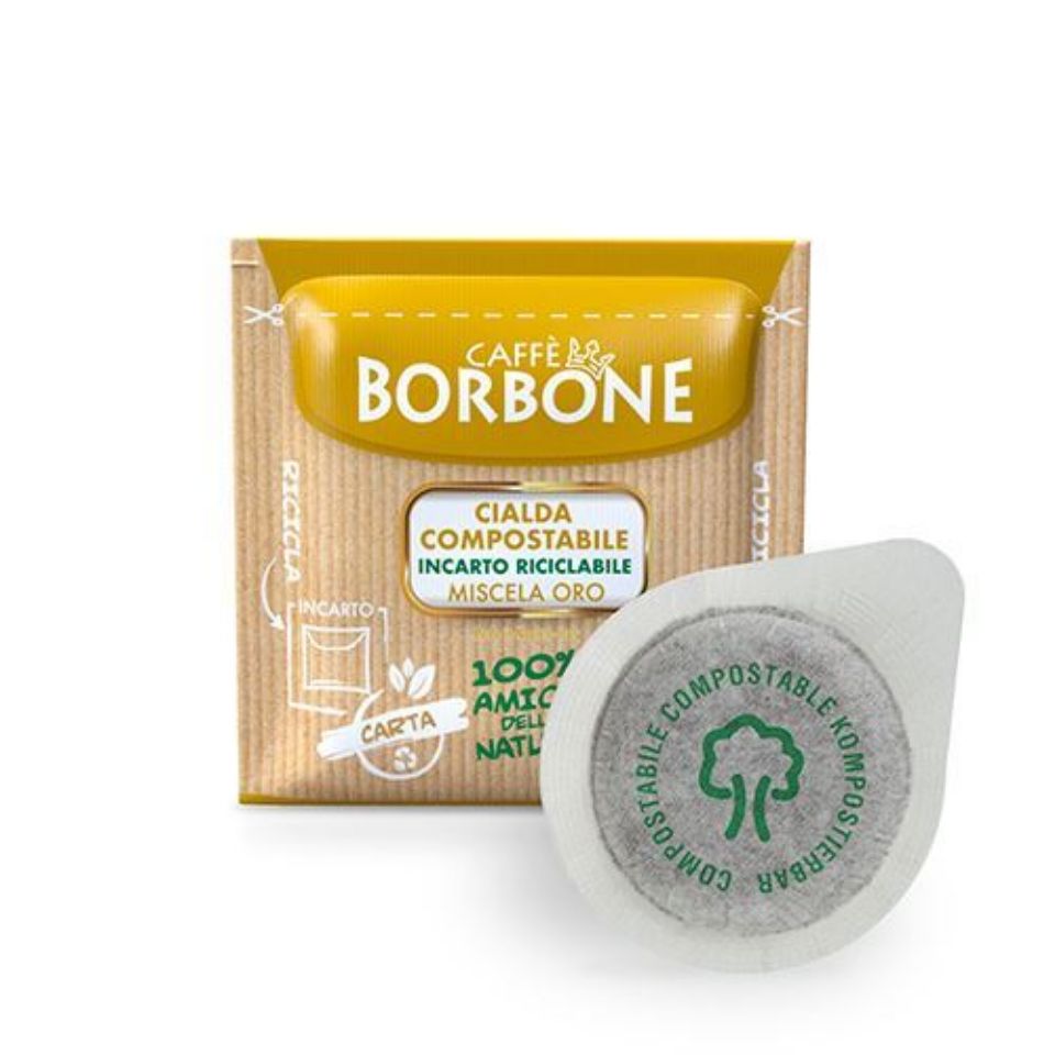 150 Cialde Caffè Borbone Miscela Oro ESE 44mm Compostabili