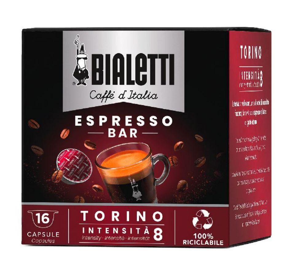 128 Capsule Bialetti Torino I Caffè d'Italia in Alluminio