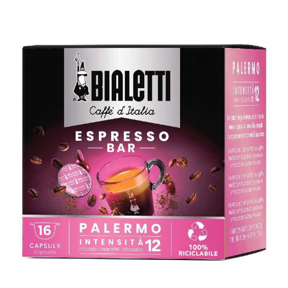 128 capsule Bialetti PALERMO - I caffè d’Italia in alluminio