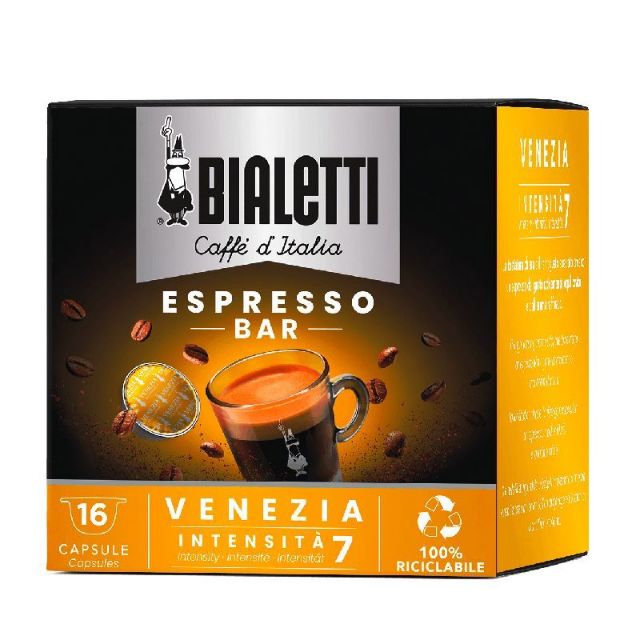 128 Capsule Bialetti Deka Decaffeinato I Caffè d'Italia in Alluminio