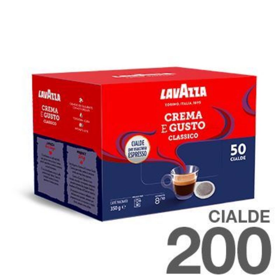200 cialde Lavazza Espresso Crema e Gusto Classico filtro carta 44mm ESE