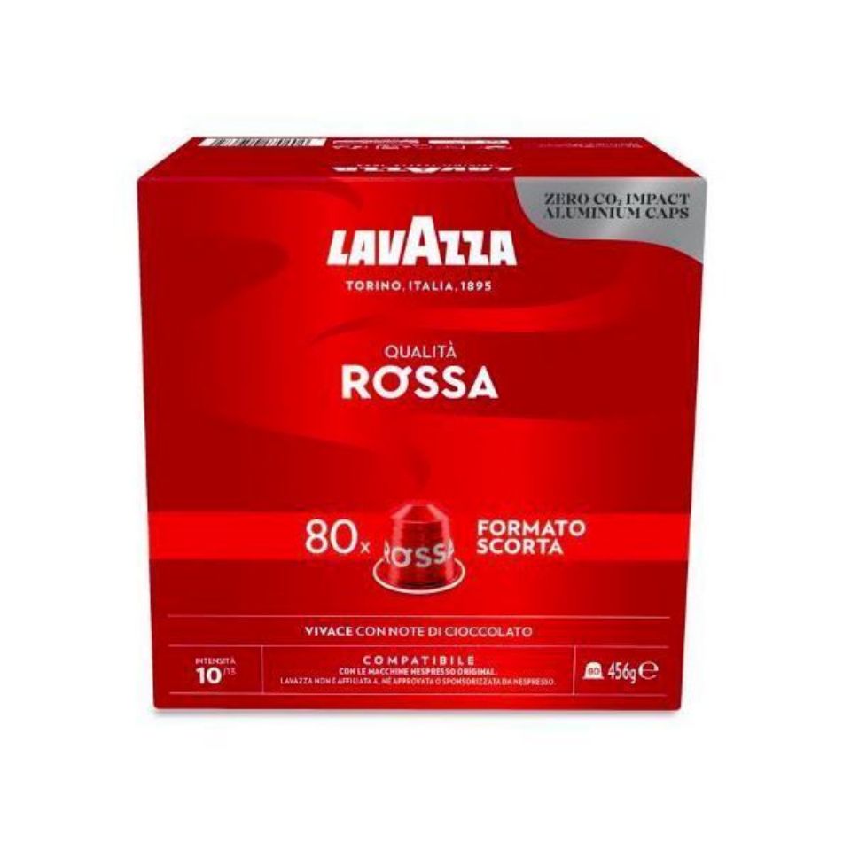 80 capsule in alluminio caffè Lavazza Qualità Rossa compatibili Nespresso