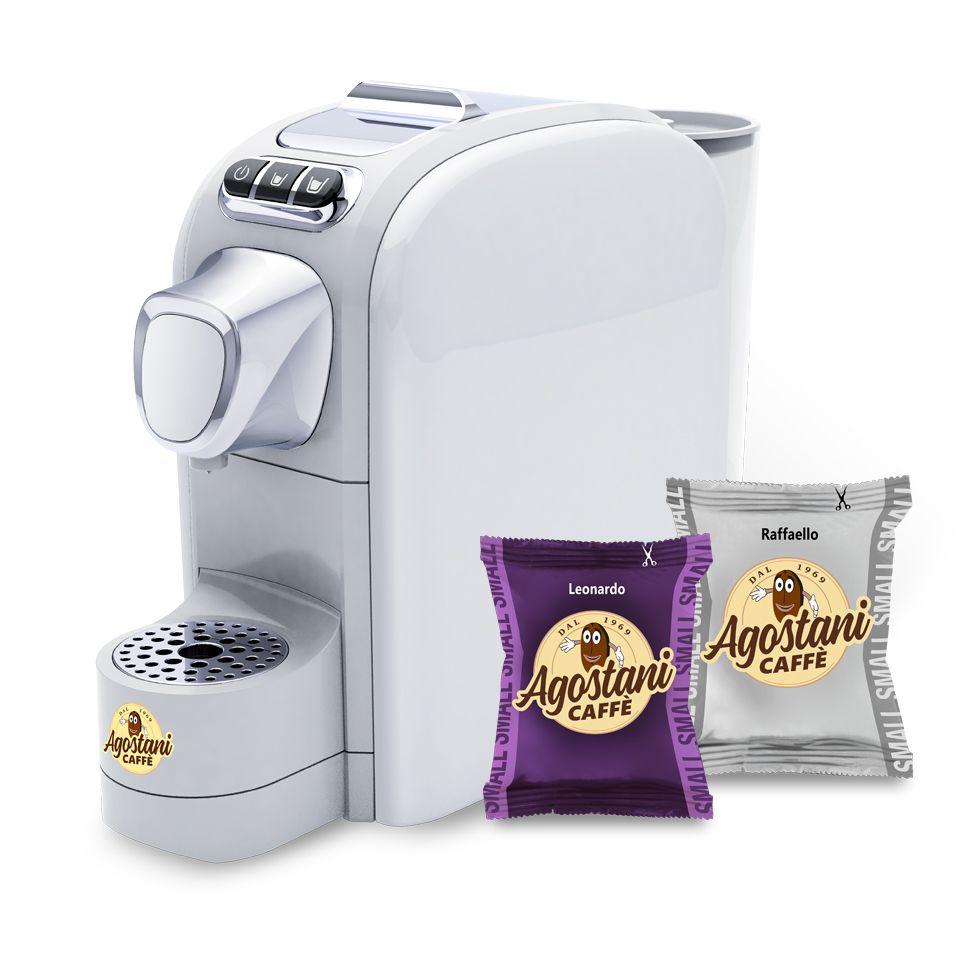 Immagine di Offerta: Macchina Agostani Small Cup Bianca + 200 capsule Caffè Agostani linea Small