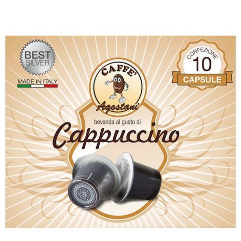 Immagine di 10 capsule Cappuccino Agostani Best Silver compatibile Nespresso